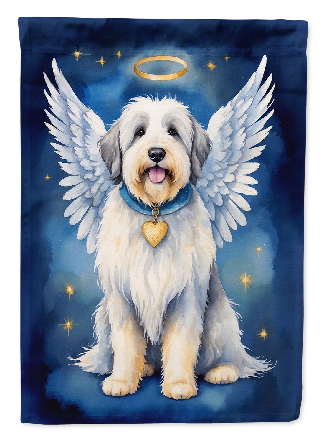 Old English Sheepdog My Angel Garden Flag 11.25 in x 15.5 in