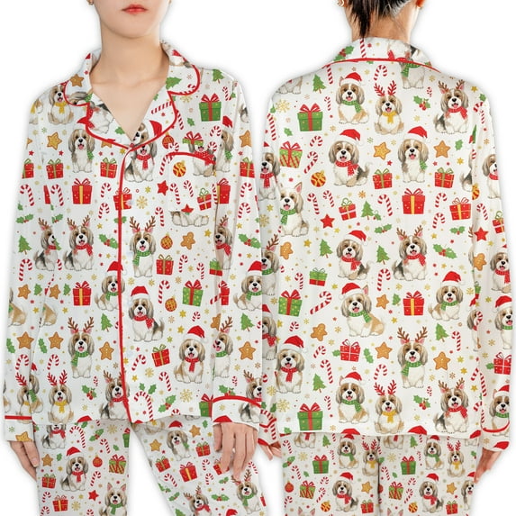 Old English Sheepdog Pajama Sets For Women, Dog Christmas Pajamas, Christmas Pajamas, Family Christmas Pajamas