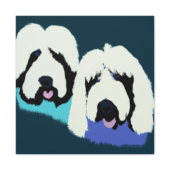 "Old English Sheepdog Portrait" - Canvas