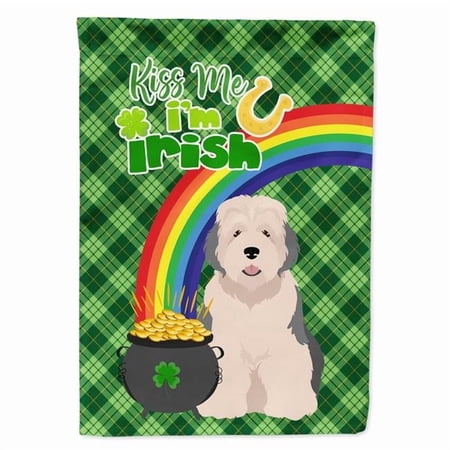 Old English Sheepdog St. Patricks Day Flag Garden Size