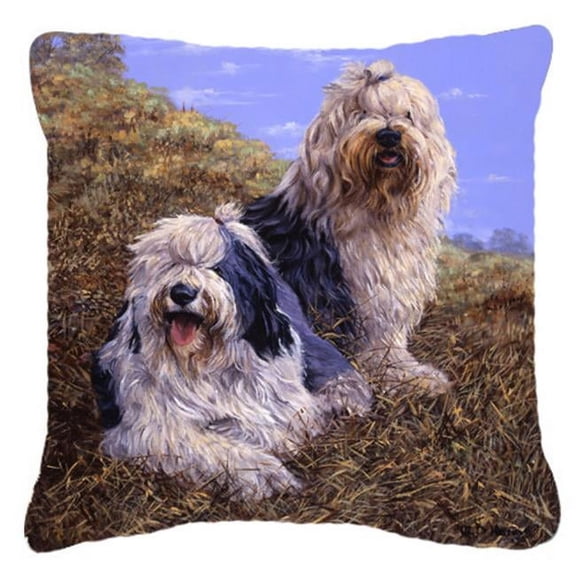 Old English Sheepdogs by Michael Herring Canvas Decorative Pillow