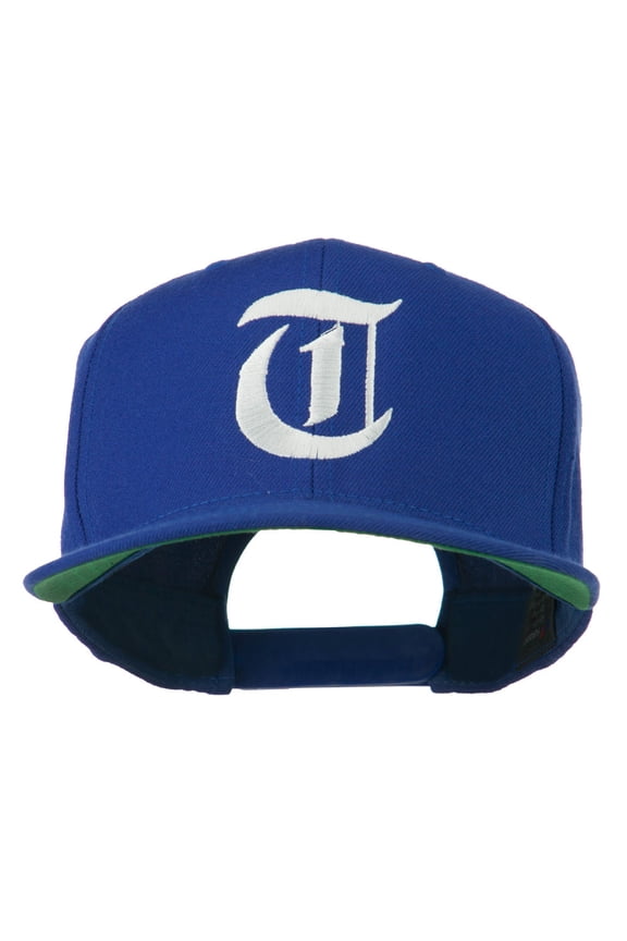 Old English T Embroidered Snapback Cap - Royal OSFM