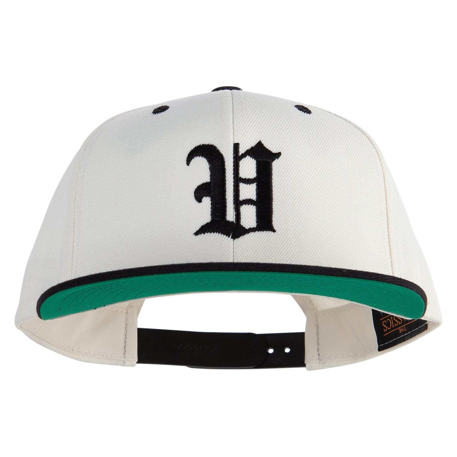 Old English V Embroidered Flat Bill Cap - Natural Black OSFM - Walmart.com