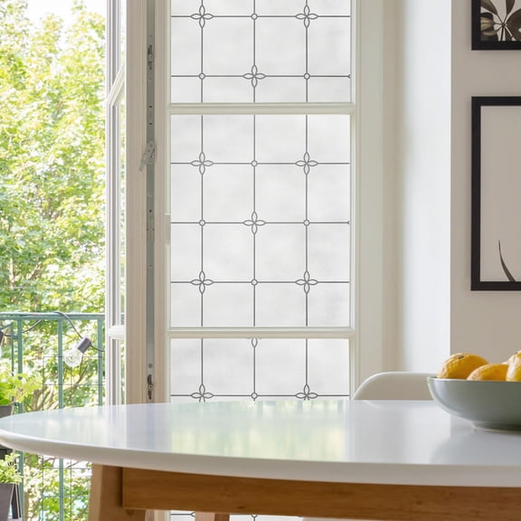 Old English Window Privacy Film by  - Textured Leaded Glass Design, Static Cling, Allows Natural Light in, UV Protection, Phthalate and BPA Free