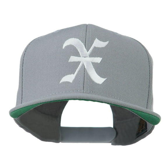 Old English X Embroidered Flat Bill Cap - Silver OSFM