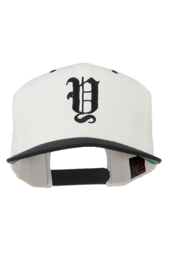 Old English Y Embroidered Cap - Natural Black OSFM