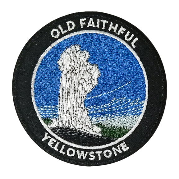 Old Faithful Yellowstone Embroidered Patch Iron/Sew-On Applique Explore Souvenir