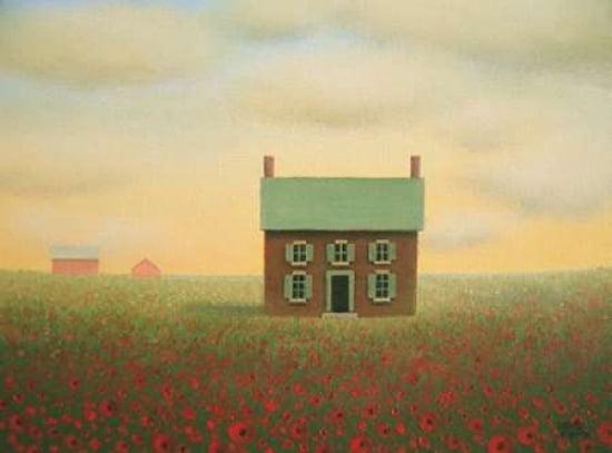 Old Farmhouse at Sunrise Canvas Art - Sharon France (18 x 24)