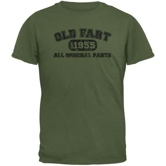 Old Fart Original Parts 1955 Funny Military Green Adult T-Shirt - 2X-Large