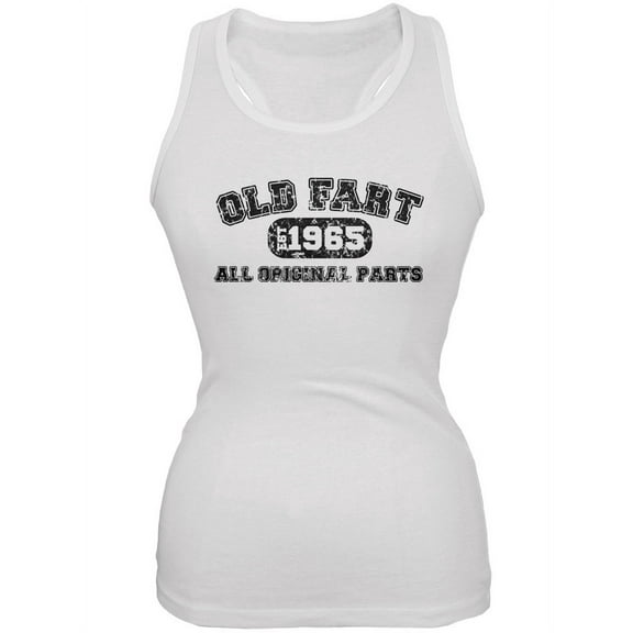 Old Fart Original Parts 1965 Funny White Juniors Soft Tank Top - Small