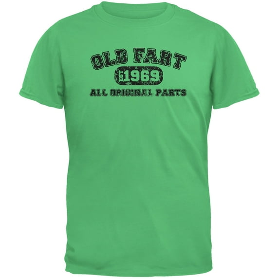 Old Fart Original Parts 1969 Funny Irish Green Adult T-Shirt - Large