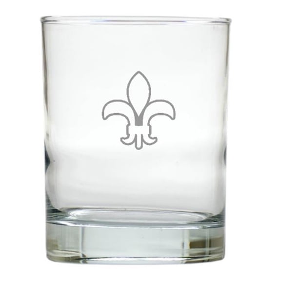 Old Fashion Glass Set Of 6-Fleur-De-Lys