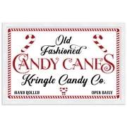 Old Fashioned Candy Canes Kringle Candy Co 13.5 x 19.5 Framed Christmas Wall Decor Sign Poster