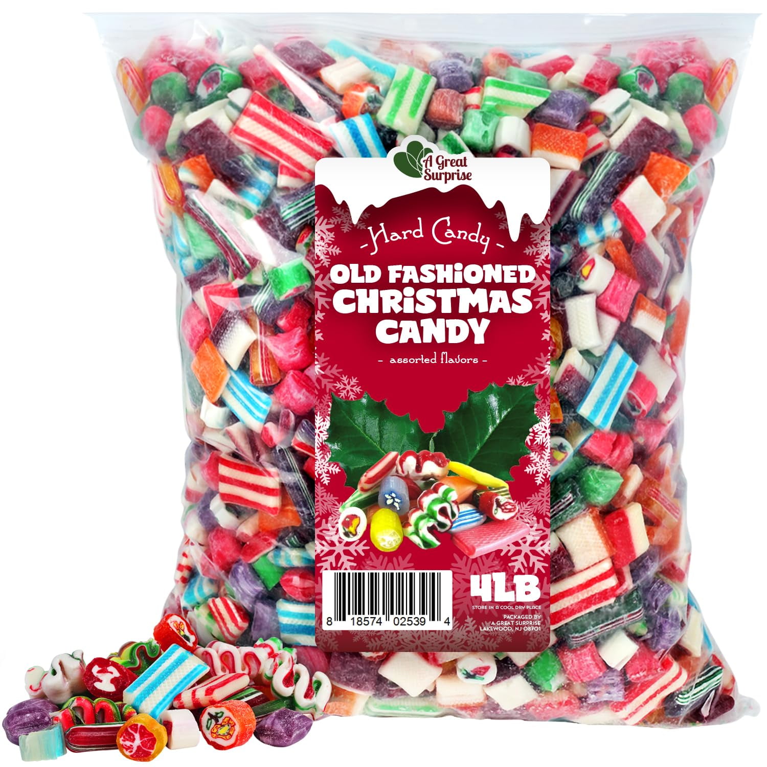 Old Fashioned Christmas Candy 4 Pounds Holiday Hard Candy Mix