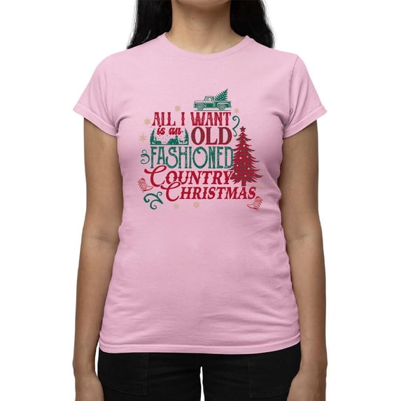 Old-Fashioned Country Christmas Tee T-shirt Women's