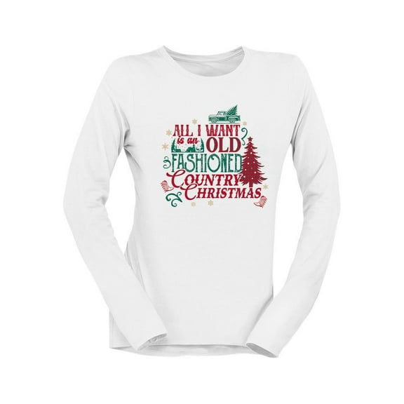 Old-Fashioned Country Christmas Women's Long Sleeve
