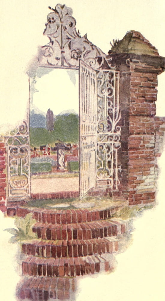 Old-Fashioned Flowers 1905 Garden gate Canvas Art - Unknown (18 x 24)