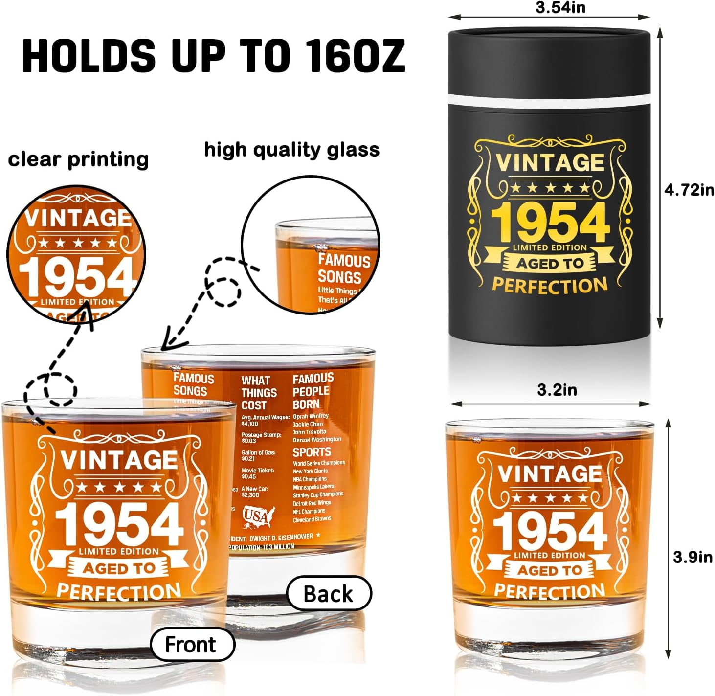 Buy Vintage 1982 Etched 11oz Whiskey Rocks Glass -40th Birthday Aged To Perfection 40 Years Old Gifts Bourbon Scotch Lowball Old Fashioned