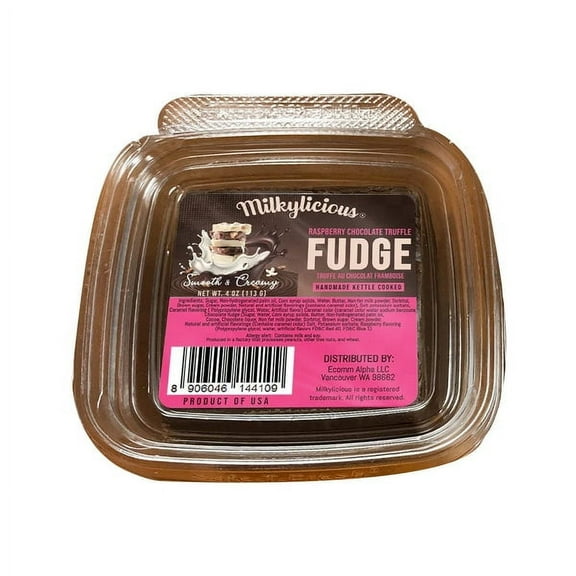 Old Fashioned Handmade Kettle Cooked Smooth Creamy Fudge - Raspberry Chocolate Truffle (1/4 Pound)