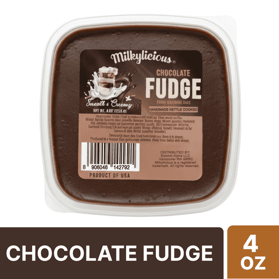 Milkylicious Old Fashioned Handmade Chocolate Fudge, Kettle Cooked, Smooth & Creamy (1/4 Pound)