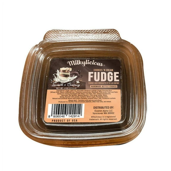 Milkylicious Old Fashioned Handmade Smooth Creamy Fudge - Cookies & Cream (1/4 Pound) | Kettle Cooked & Individually Wrapped in USA in Small Batches for a Rich Delicious Taste