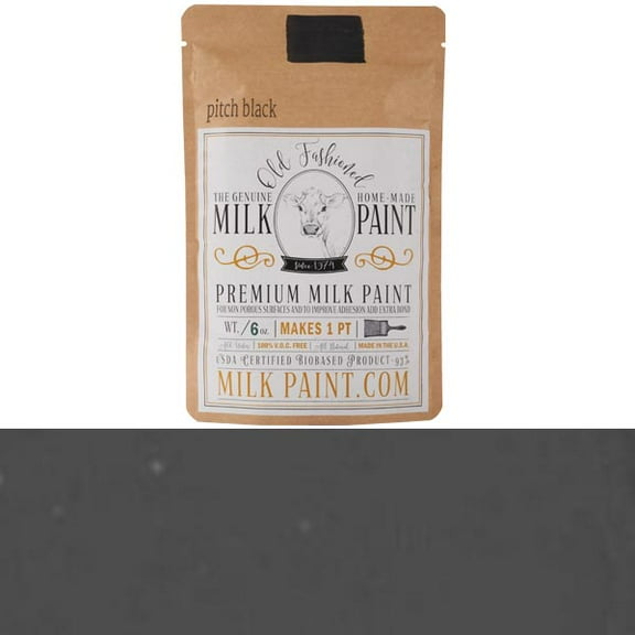 Old Fashioned Milk Paint Color: Pitch Black, Pint – Packaged as Powder