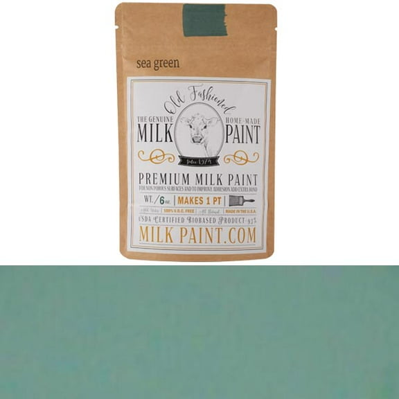 Old Fashioned Milk Paint Sea Green, Matte Household Paints & Stains, 1 pint