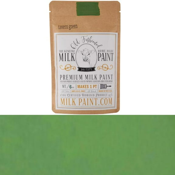 Old Fashioned Milk Paint Tavern Green, Packaged in Dry Powder Add water for One Pint