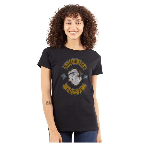 Old Fashioned Sailor Man Popeye Women's T Shirt Ladies Tee Brisco Brands L