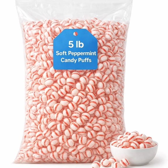Old-Fashioned Soft Mints Candy  5 lb Bulk Bag, Classic Chewy Mint Sweets, Refreshing Soft Mints for Parties, Holidays & Candy Jars