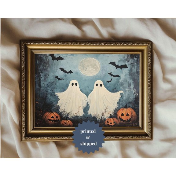 Old Fashioned Spooky Ghosts Vintage Style Cottage Home Decor Wall Art Poster Print