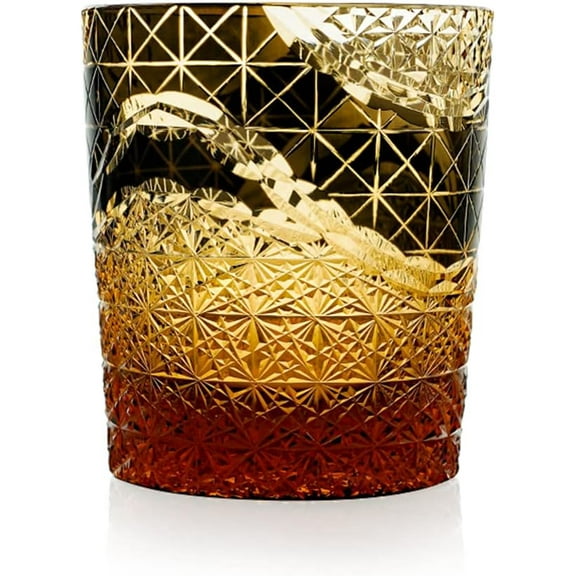 Old Fashioned Whiskey Glass Tumbler Hand Blown Thick Bottom Scotch Glasses Perfect for Bourbon-Beverage-Cocktail Glass Drinkware