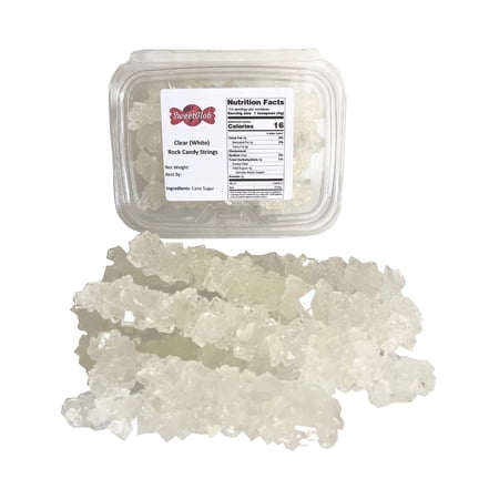 Old Fashioned White Rock Candy Crystals on Strings, 3 Pound (Classic Clear White Rock Candy String)