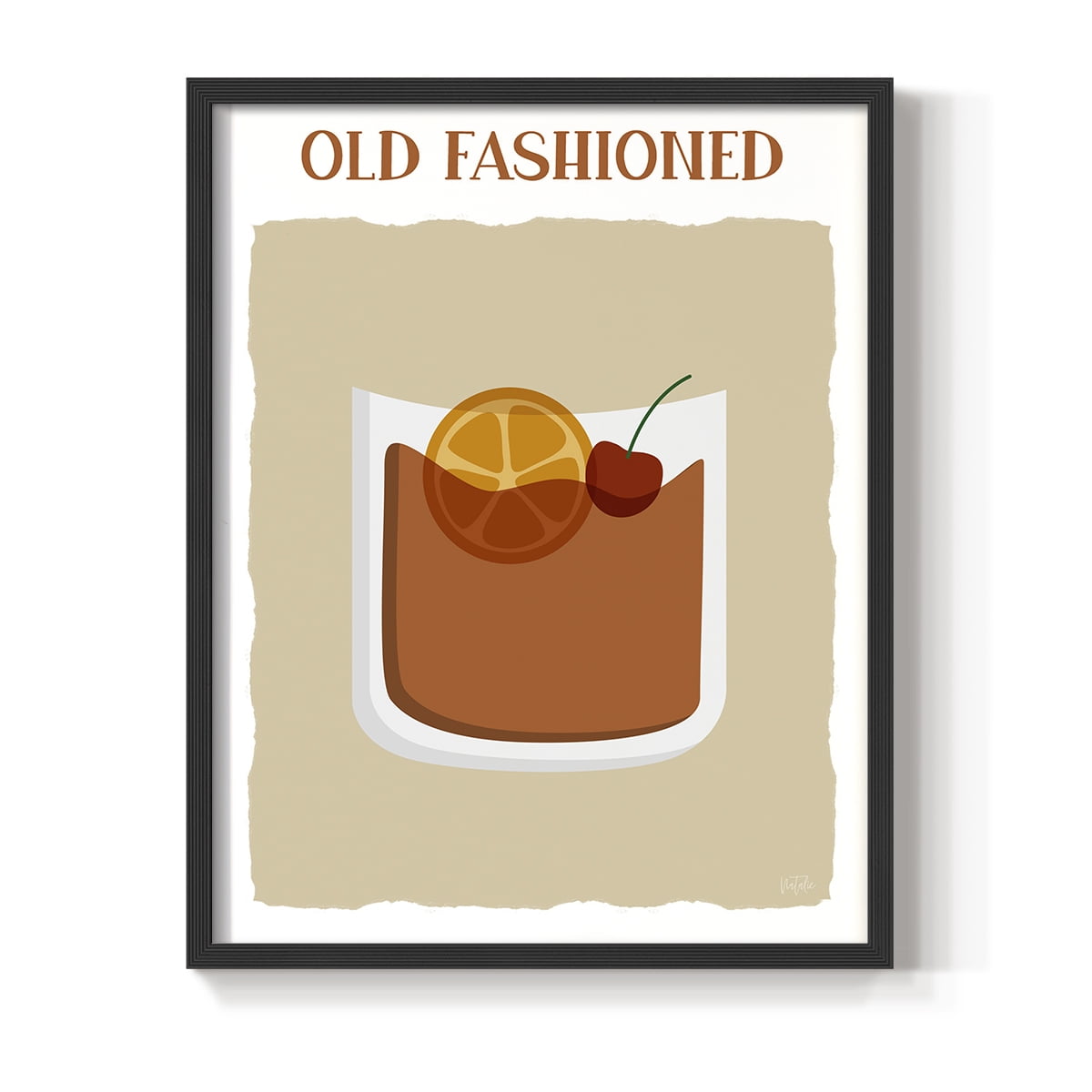 Old Fashioned in Black Solid Wood 22 x 28 Framed Print