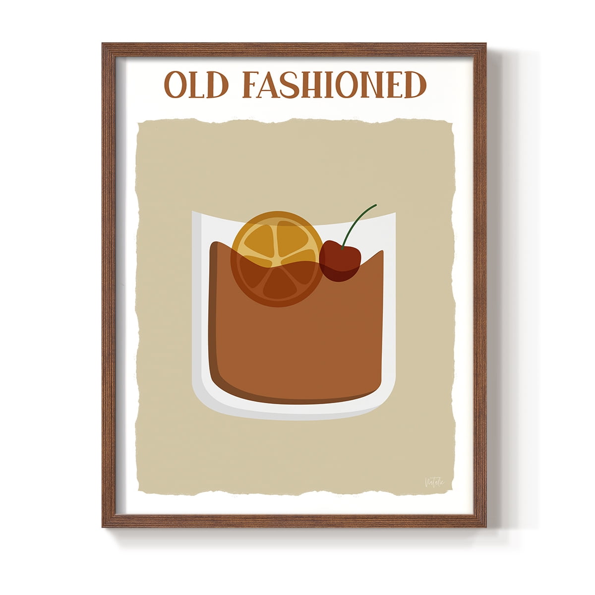 Old Fashioned in Brown Solid Wood 11 x 14 Framed Print