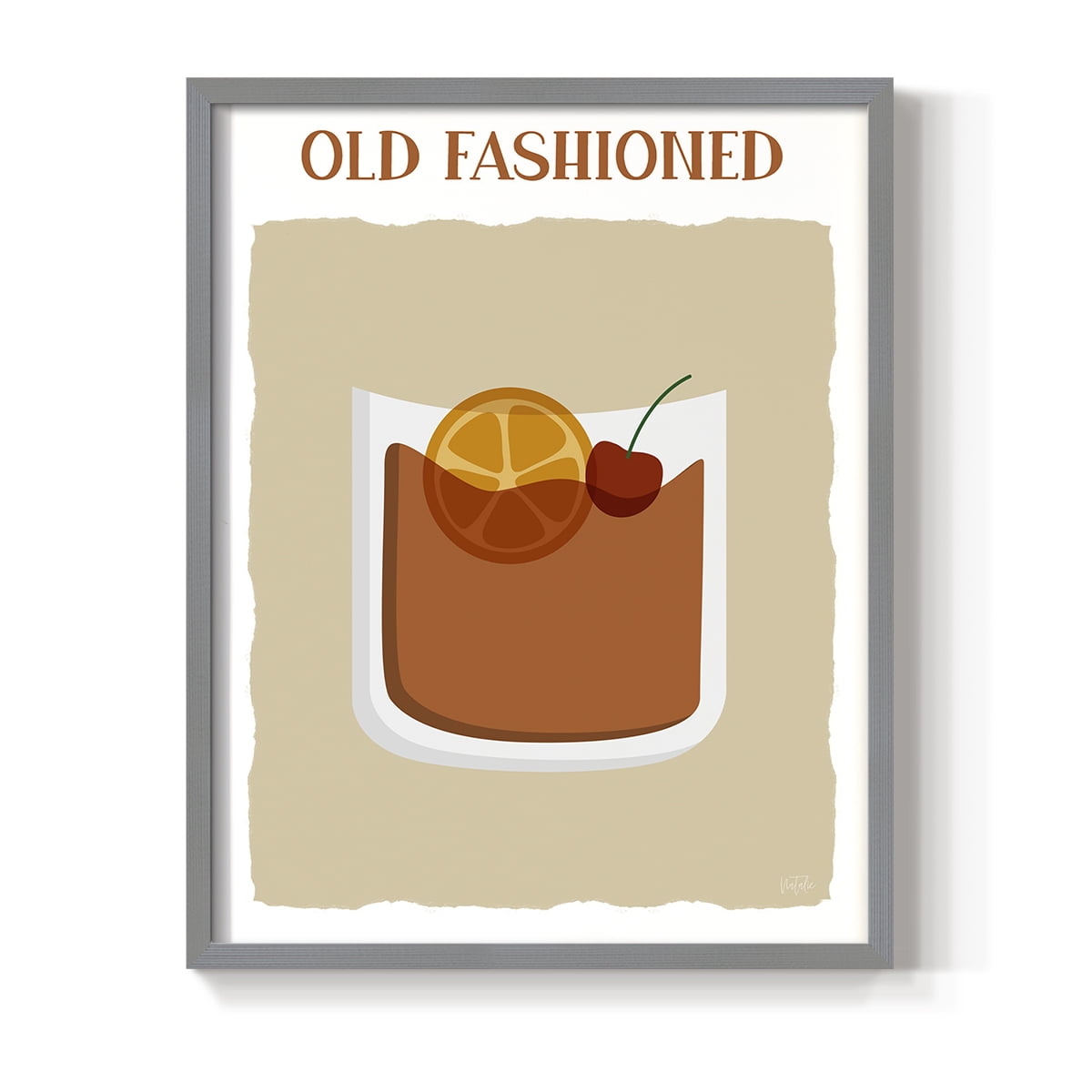 Old Fashioned in Gray Solid Wood 8 x 10 Framed Print