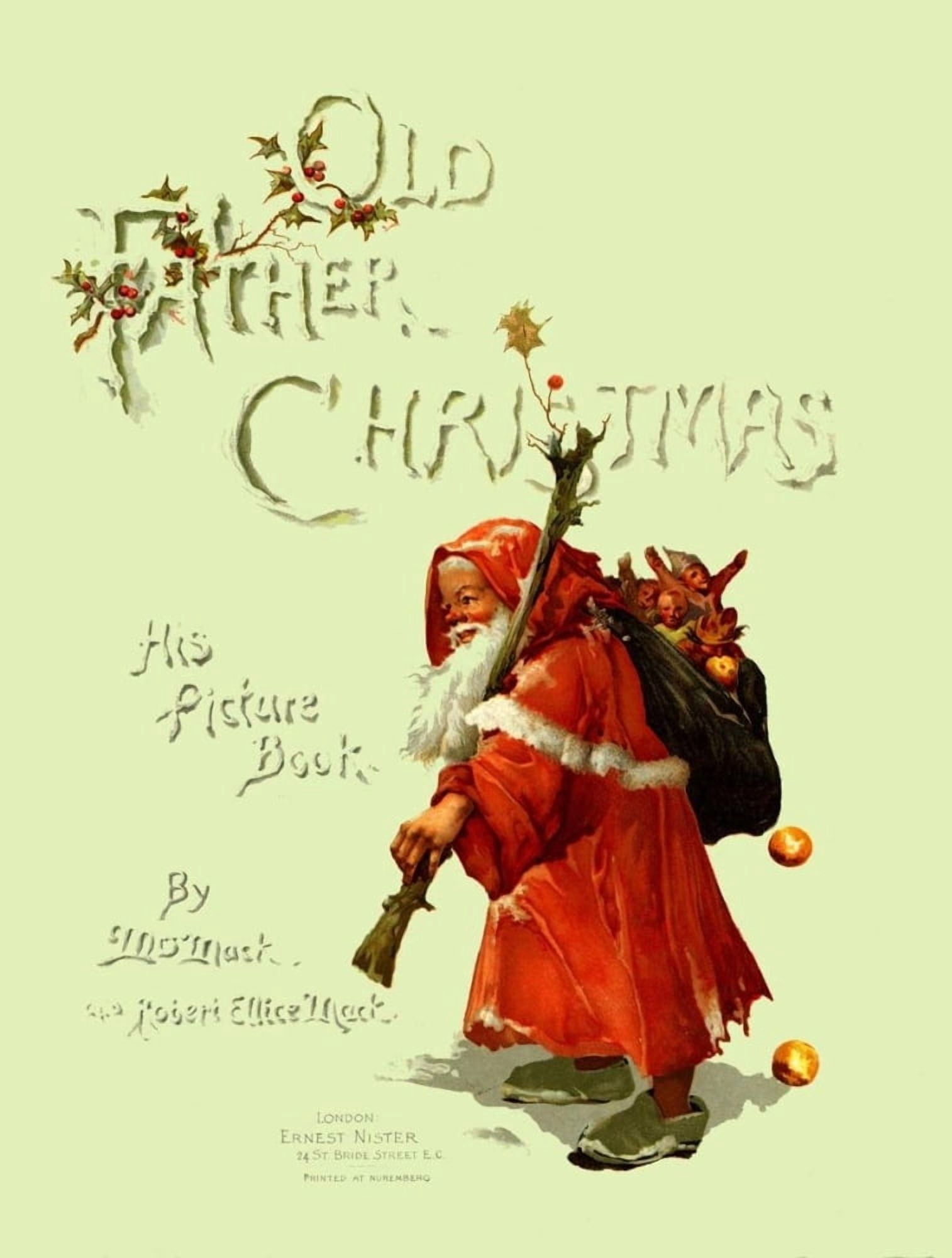 Old Father Christmas 1888 Father Christmas cover Canvas Art - Lizzie Mack (18 x 24)