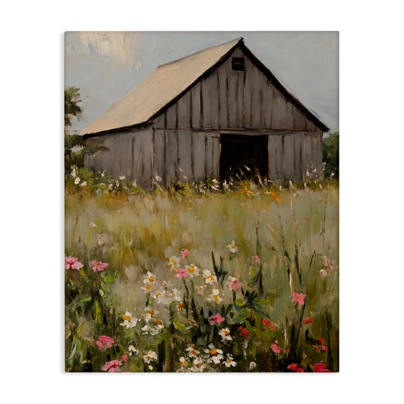 Stupell Industries Old Floral Barn View Canvas Wall Art, design by Franklyn Gregory