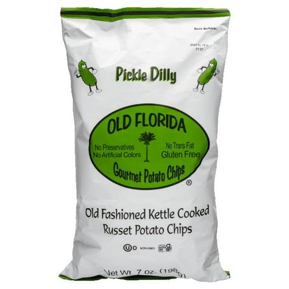 Old Florida Gourmet Pickledilly Potato Chips 7 oz (Pack of 12)