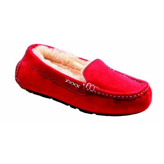 Old Friend Footwear Women's Bella Plush Nubuck Slippers 441310 (Ruby, 12)