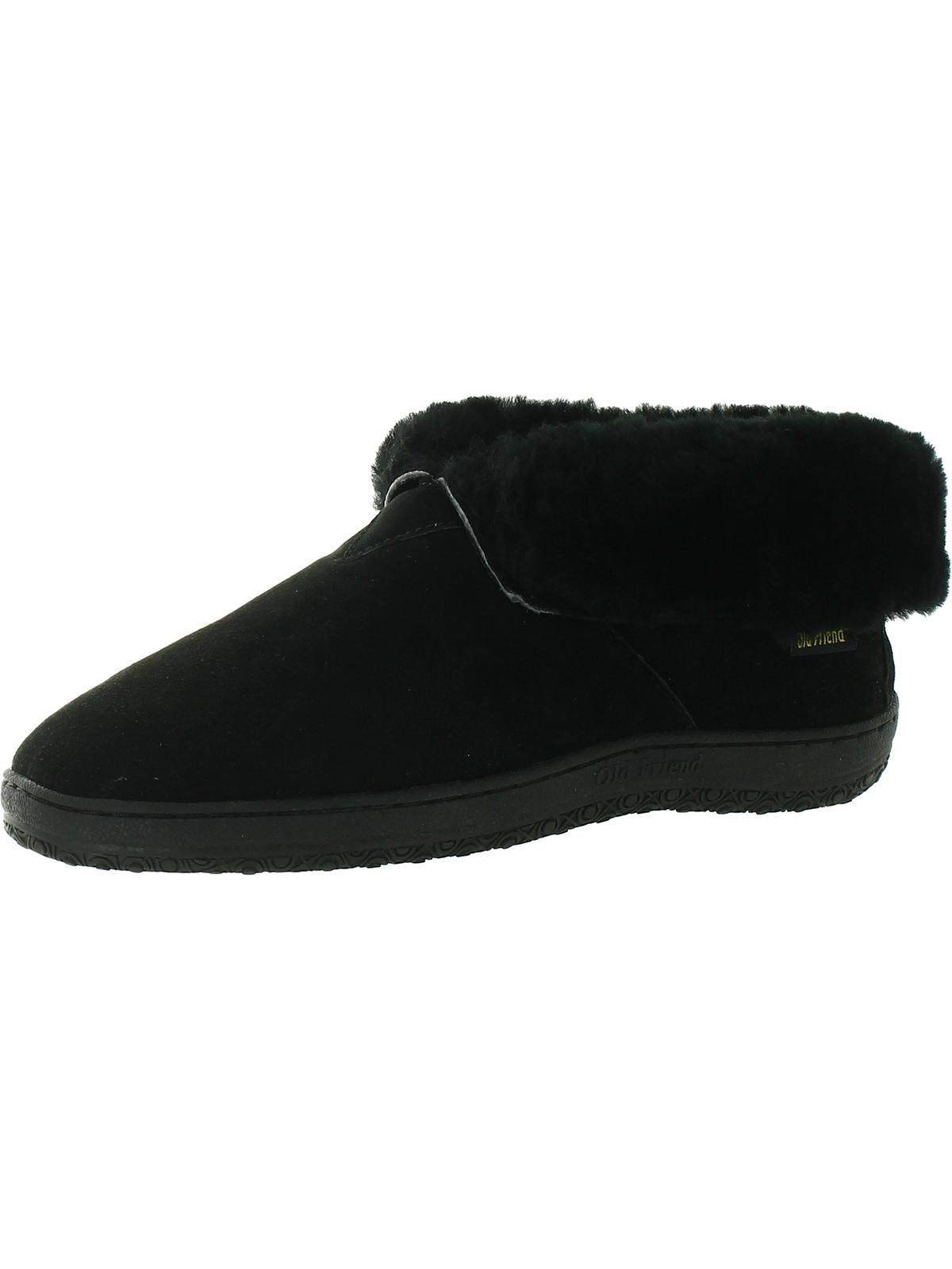 Old Friend Mens Bootee Suede Fur Lined Bootie Slippers