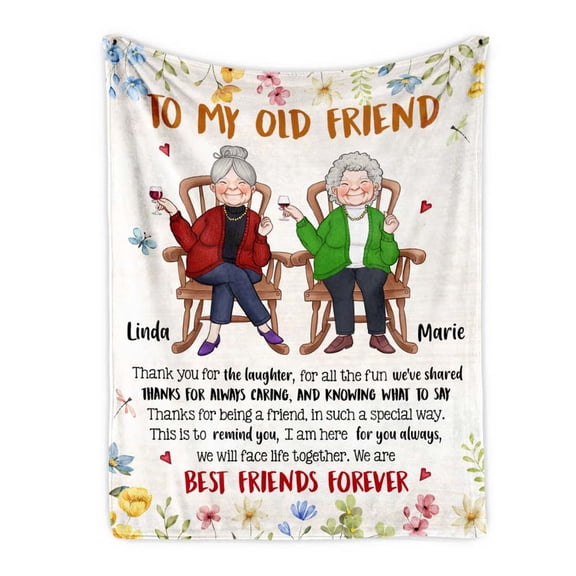 Old Friend We Are Best Friend Forever Fleece Blanket, 50x60in Fleece Blanket