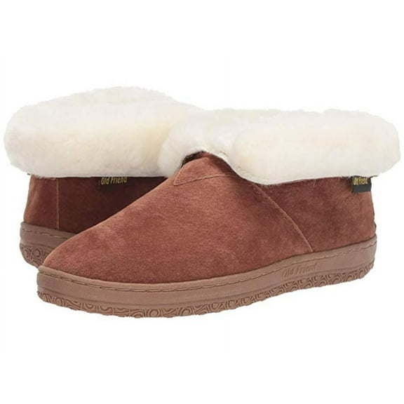 Old Friend Women's Bootee Slipper Chestnut II/White - 441120-CHS2