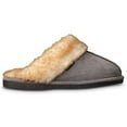 thumbnail image 1 of Old Friend Women's Buffy Slipper Shoe Clog Leather Upper Fleece (Chocolate, 6), 1 of 5