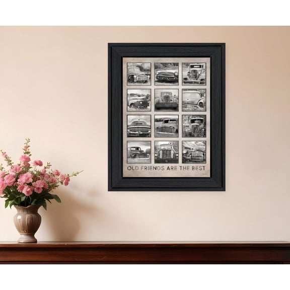 Old Friends Cars Are The Best Black Framed Print Wall Art