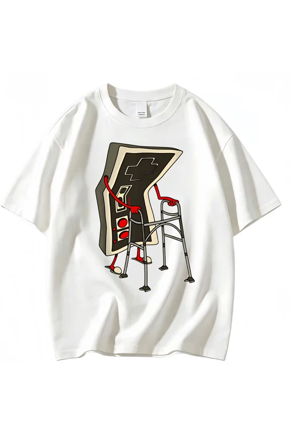 Old Gamer Graphic Tee 80s 90s Video Game Unisex Cotton Shirt