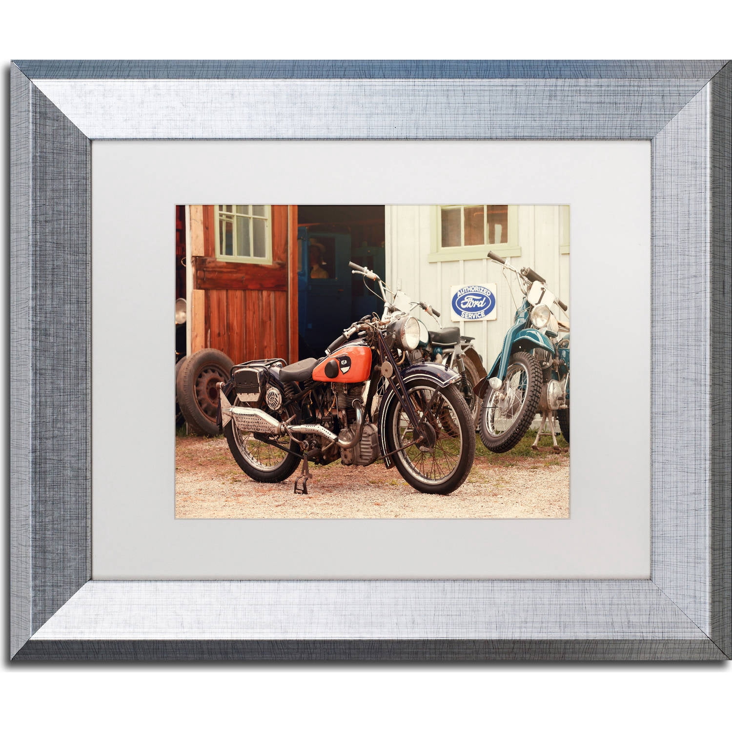 "Old Garage " Canvas Art by Jason Shaffer, White Matte, Silver Frame