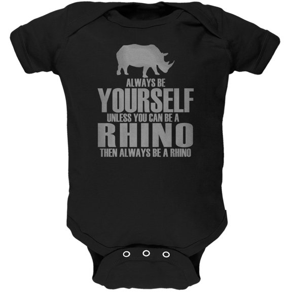 Old Glory Always Be Yourself Rhino Short Sleeve Graphic Baby One Piece