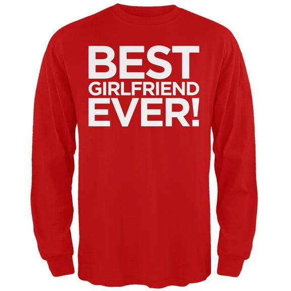Old Glory Best Girlfriend Ever Red Adult Long Sleeve T-Shirt
