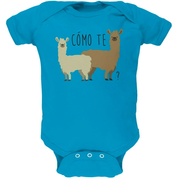 Old Glory Como Te Llamas Funny Llama Pun Soft Short Sleeve Baby One Piece
